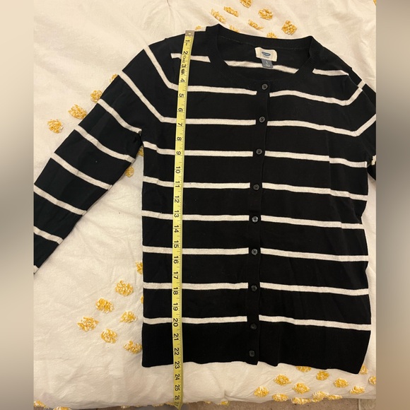 Old Navy Striped Cardigan Black and White - Picture 6 of 6